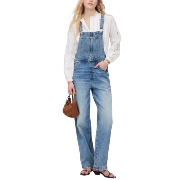 MADEWELL Denim Relaxed Carpenter Overalls Oversized Vintage Inspired Size Large - Picture 1 of 16